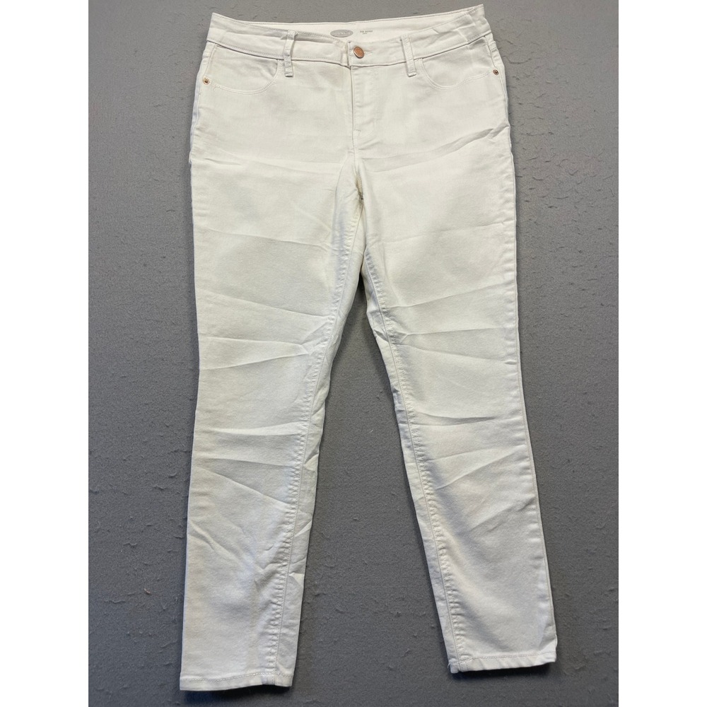Old Navy Pixie Skinny Ankle Pants Cotton Blend White Size 12 Womens